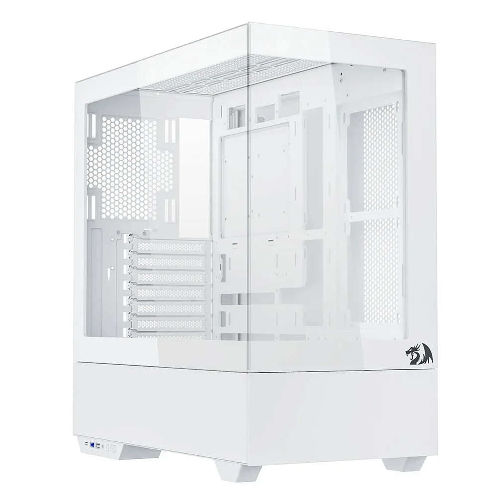 Gabinete Gamer Redragon Mid Tower Sem Fonte Ca-607w Reflect Flow Pro Preto