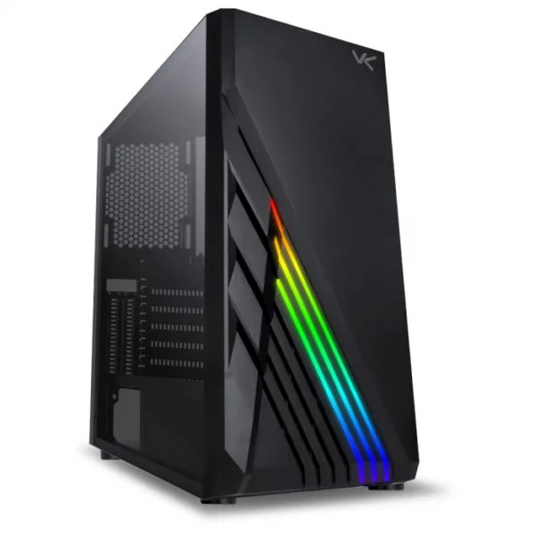 GABINETE  VX GAMING SCORPIUS VIDRO TEMPERADO PRETO FRONTAL COM FITA LED RGB 36668 - VINIK (Ultima peça peq marca na lateral)