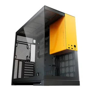 Gabinete Gamer Geometric Future Model 5 Mid-Tower Lateral de Vidro Preto e Amarelo GEO-M5-BY