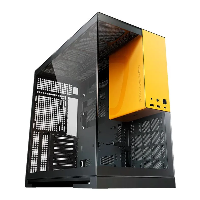 Gabinete Gamer Geometric Future Model 5 Mid-Tower Lateral de Vidro Preto e Amarelo GEO-M5-BY