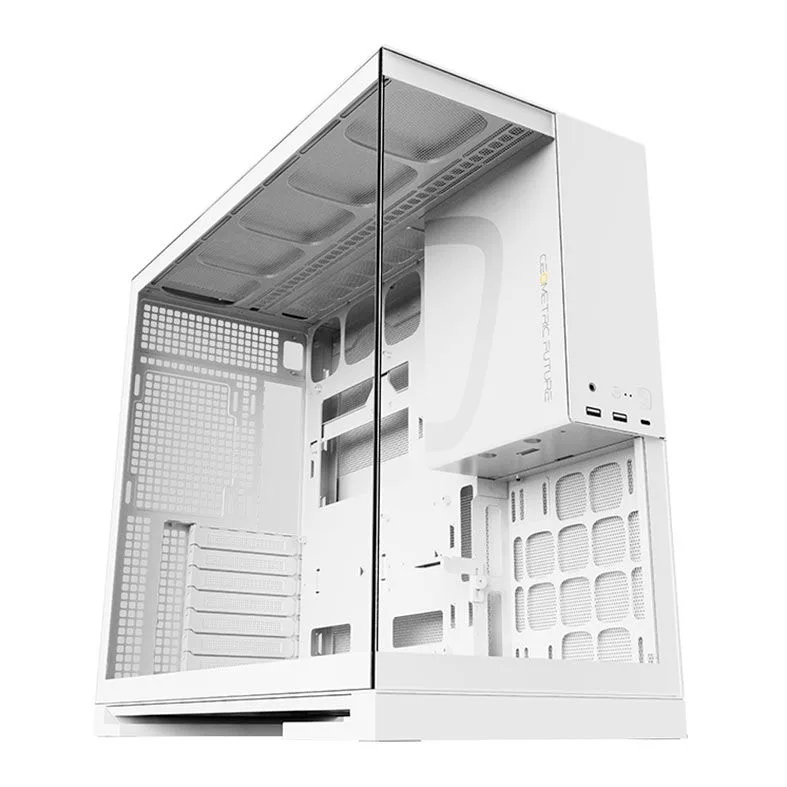 Gabinete Gamer Geometric Future Model 5 Mid-Tower Lateral de Vidro Branco GEO-M5-W