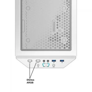 Gabinete Gamer Gamemax Precision ARGB 8808WT Branco Mid Tower Vidro Temperado E-ATX com 5 Fans