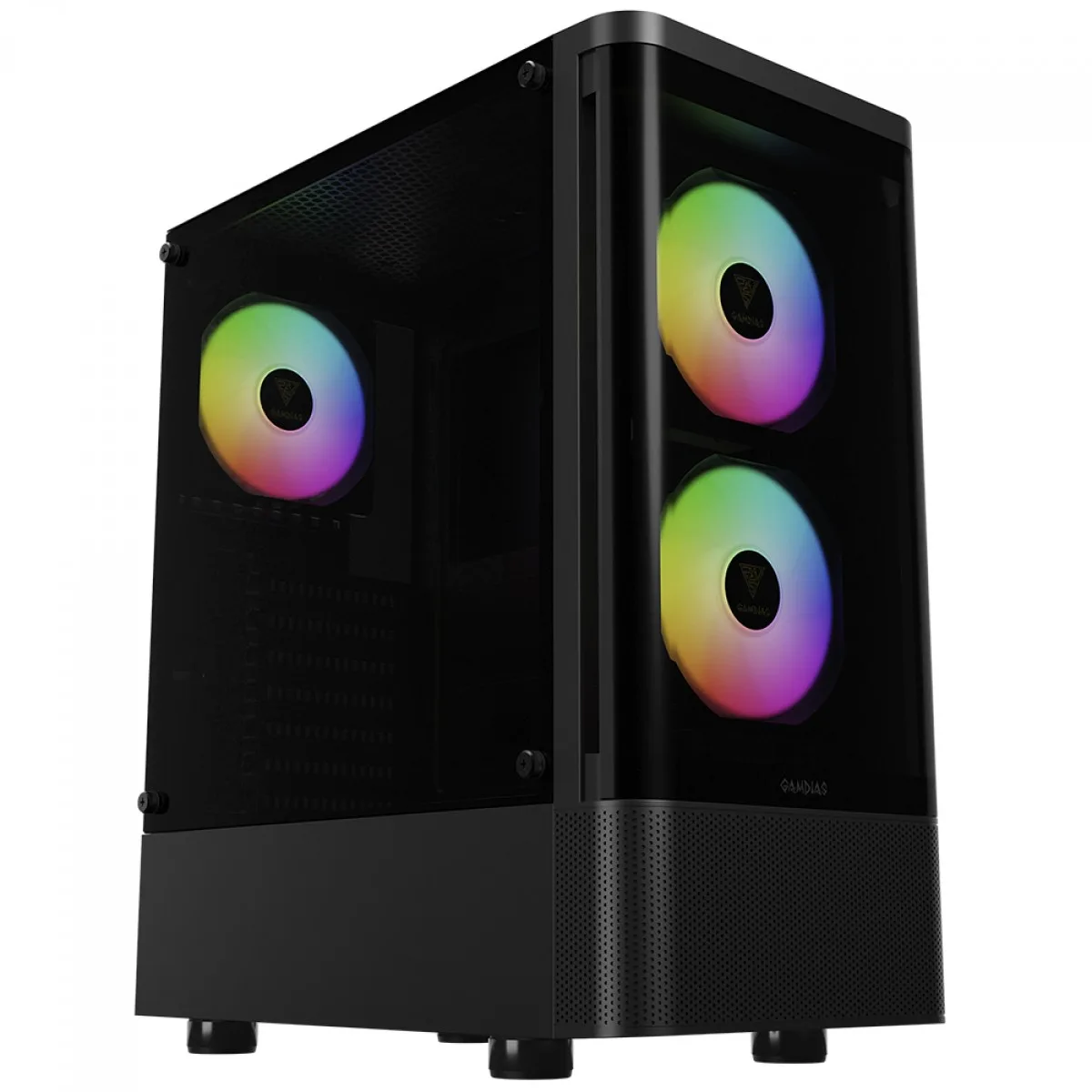 Gabinete Gamer Gamdias Talos E3 CG Mid Tower Vidro Temperado ATX Com 3 Fans ARGB Preto