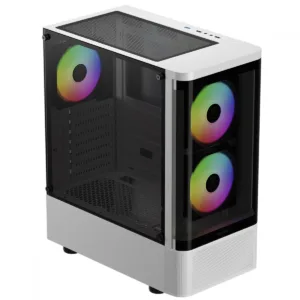 Gabinete Gamer Gamdias Talos E3 CG WH Mid Tower Vidro Temperado ATX Com 3 Fans ARGB Branco