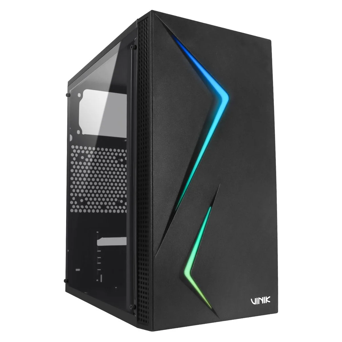 Gabinete Gamer Vinik Twin Edge Preto com Lateral Acrílica GGTEACBK