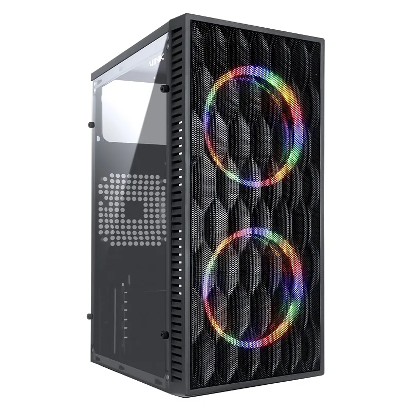 Gabinete Gamer Vinik Wave Preto com Lateral Acrílica GGWACBK