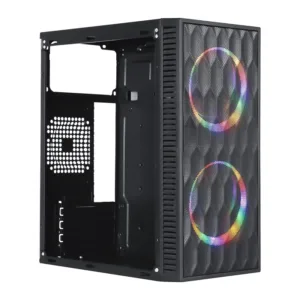 Gabinete Gamer Vinik Wave Preto com Lateral Acrílica GGWACBK
