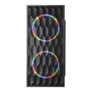 Gabinete Gamer Vinik Wave Preto com Lateral Acrílica GGWACBK