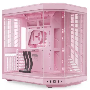 Gabinete Gamer Hyte Y70 Strawberry Milk Mid Tower Vidro Temperado EATX Sem Fans Rosa CS-HYTE-Y70-SM