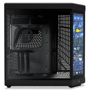 Gabinete Gamer Hyte Y70 Touch Infinite Pitch Black, Com Display 2.5K 14.9 Pol Touch Mid Tower Vidro Temperado EATX Sem Fans Preto CS-HYTE-Y70TTI-BB