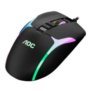 Mouse Gamer AOC GM190 RGB 7200 DPI 8 Botões Preto