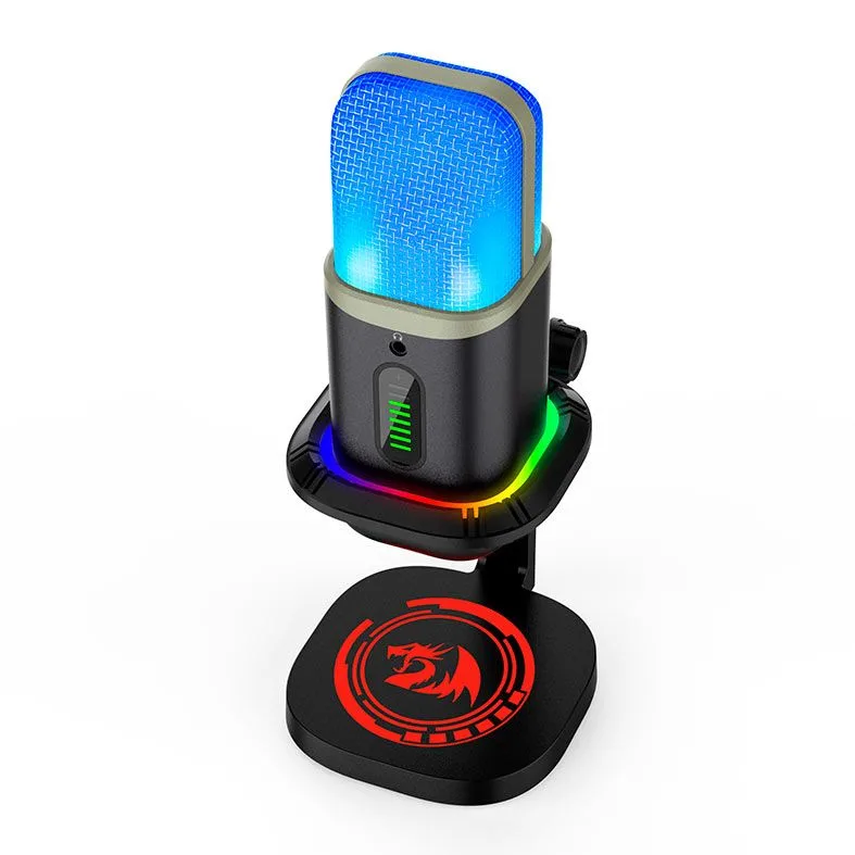 Microfone Redragon Gamer Echowave RGB USB Tipo-C Preto GM305