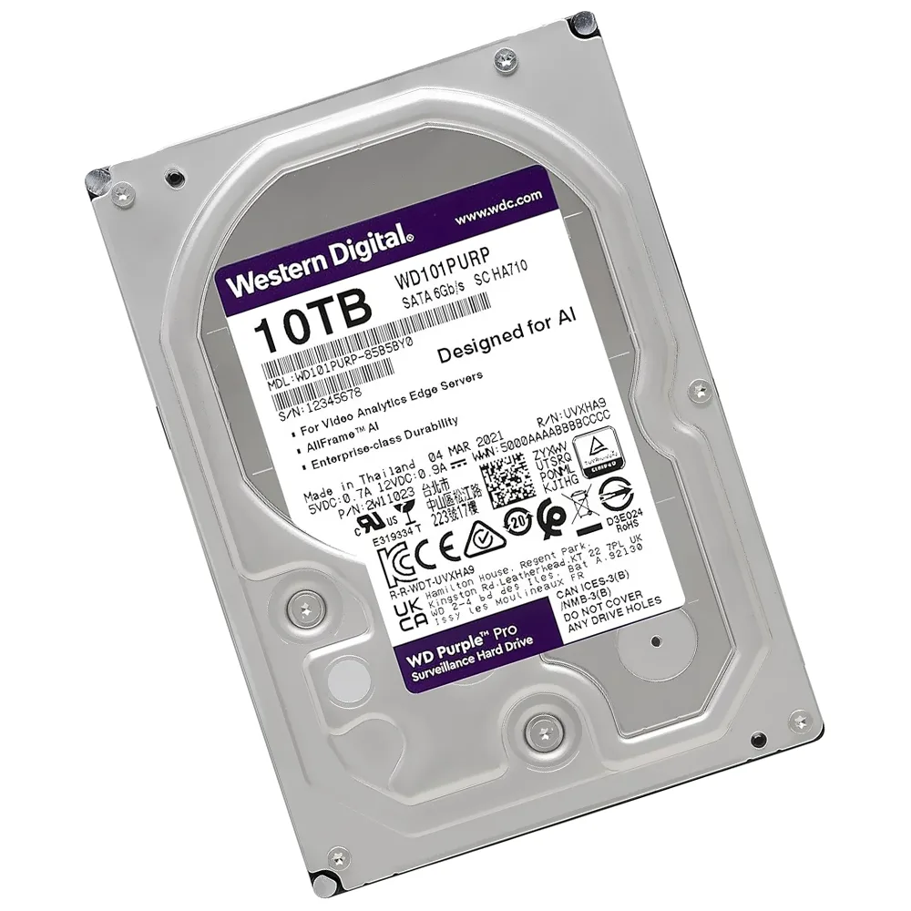 HD Western Digital Purple Pro 10TB 3.5" SATA III 7200RPM WD102PURP