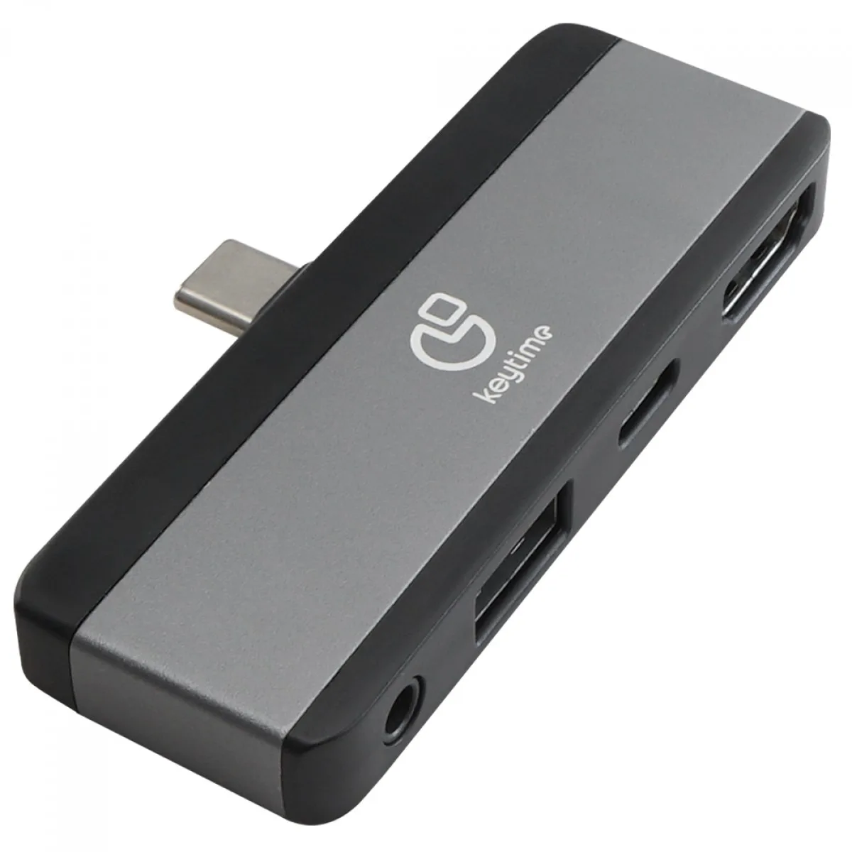 Hub Adaptador 4 em 1 HubStation Tipo-C para HDMI+USB+USB Tipo-C+3.5mm KYT00033 - Keytime