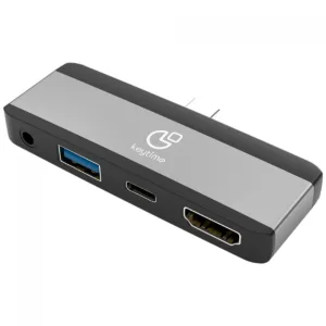 Hub Adaptador 4 em 1 HubStation Tipo-C para HDMI+USB+USB Tipo-C+3.5mm KYT00033 - Keytime