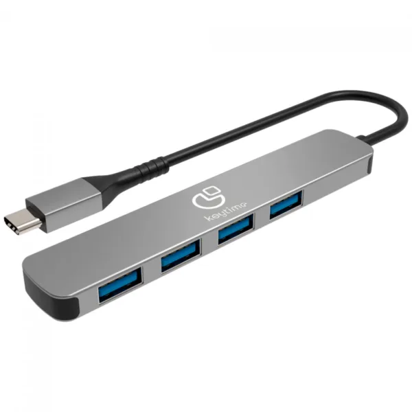 Hub Keytime Adaptador 4 em 1 SyncZone Tipo-C para USB 3.2 KYT00034
