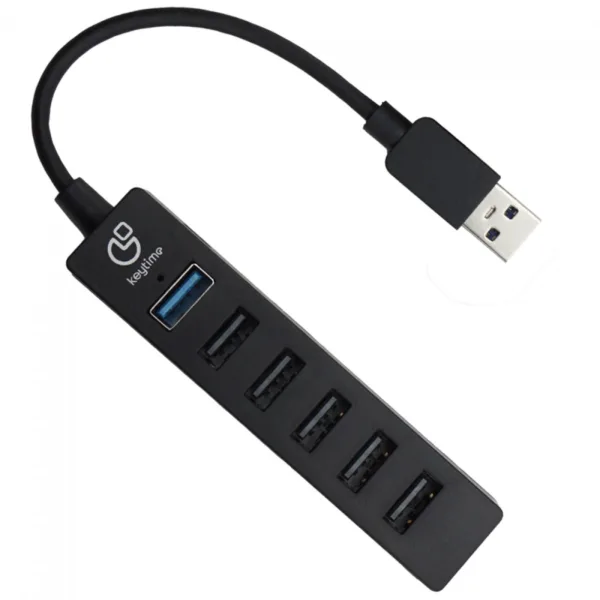 Hub Adaptador Keytime DataPort 7 em 1 USB Tipo-C para USB 3.0, USB 2.0, HDMI, SD, MicroSD e USB Tipo-C PD KYT00036