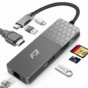 Hub Adaptador Type-c 7 em 1 Para HDMI Type-c USB 3.0 Micro SD SDe LAN JC-TYC-760 - f3