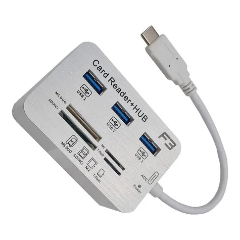 HUB Type-c para USB 3.0 e leitor de cartão de memória JC-TYC-COMBO - F3