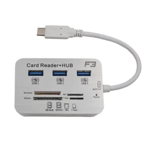 HUB Type-c para USB 3.0 e leitor de cartão de memória JC-TYC-COMBO - F3