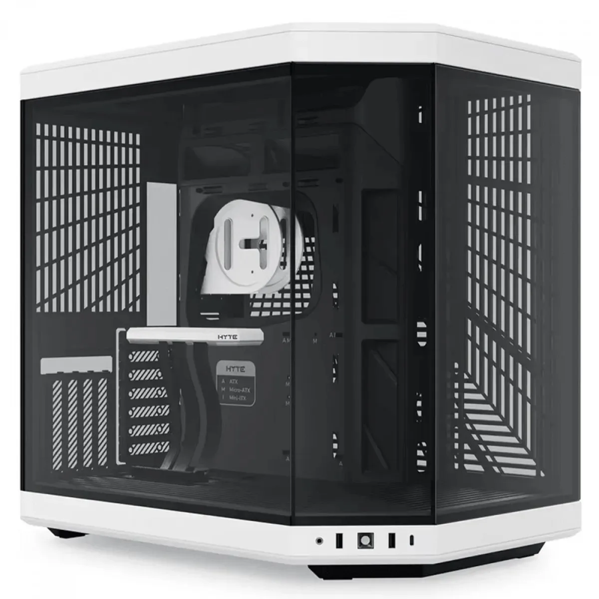 Gabinete Gamer Hyte Y70 Mid Tower Vidro Temperado EATX Sem Fans Preto e Branco CS-HYTE-Y70-BW
