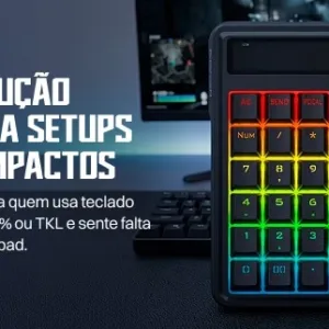 Teclado Numérico Redragon Gamer Cove RGB Preto K733-RGB