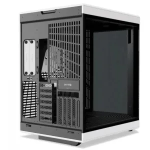 Gabinete Gamer Hyte Y70 Touch Infinite Panda Com Display 2.5K 14.5 Pol Touch Mid Tower Vidro Temperado EATX Sem Fans Preto e Branco CS-HYTE-Y7