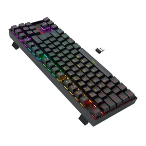 Teclado Mecanico Redragon Kumara Elite Rainbow Switch Azul Wireless Preto K552-KRS-PT-BLUE