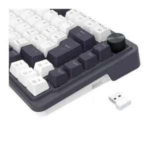 Teclado Mecânico Redragon Ucal Pro 75% RGB ABNT2 Switch Brown Tri-Mode Preto e Branco K673WB-RGB-PRO-PT-BROWN
