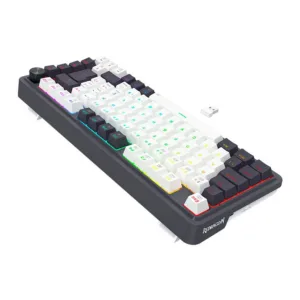 Teclado Mecânico Redragon Ucal Pro 75% RGB ABNT2 Switch Brown Tri-Mode Preto e Branco K673WB-RGB-PRO-PT-BROWN