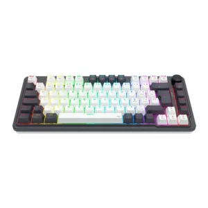 Teclado Mecânico Redragon Ucal Pro 75% RGB ABNT2 Switch Brown Tri-Mode Preto e Branco K673WB-RGB-PRO-PT-BROWN