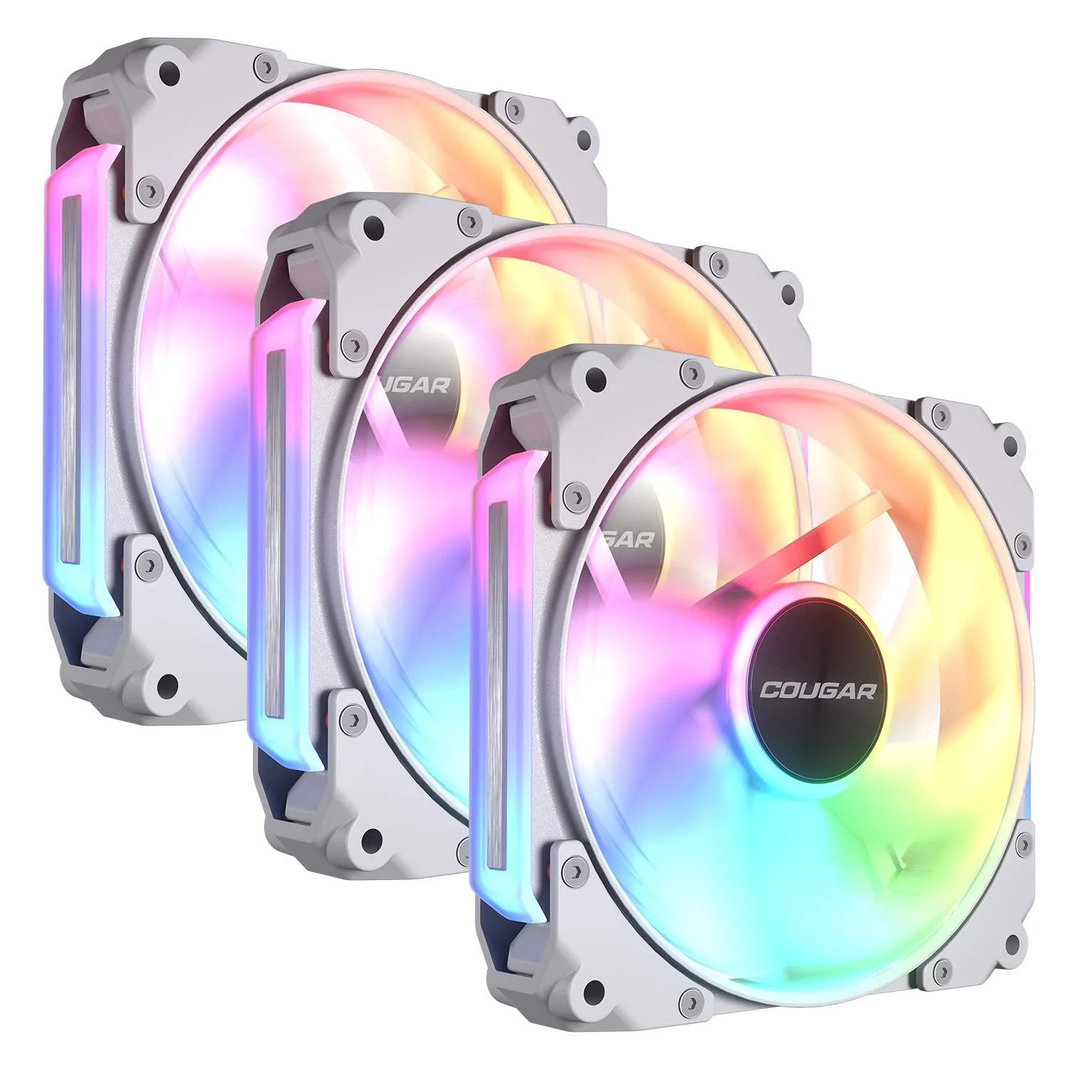 Kit Fan Cougar Apolar 120 Reverse Blade ARGB 3x120mm Branco