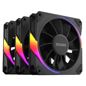 Kit Cooler Fan PCYes Sangue Frio 3 ARGB Black Vulcan Reverse 3x120mm K3ARGBSF3RVBR