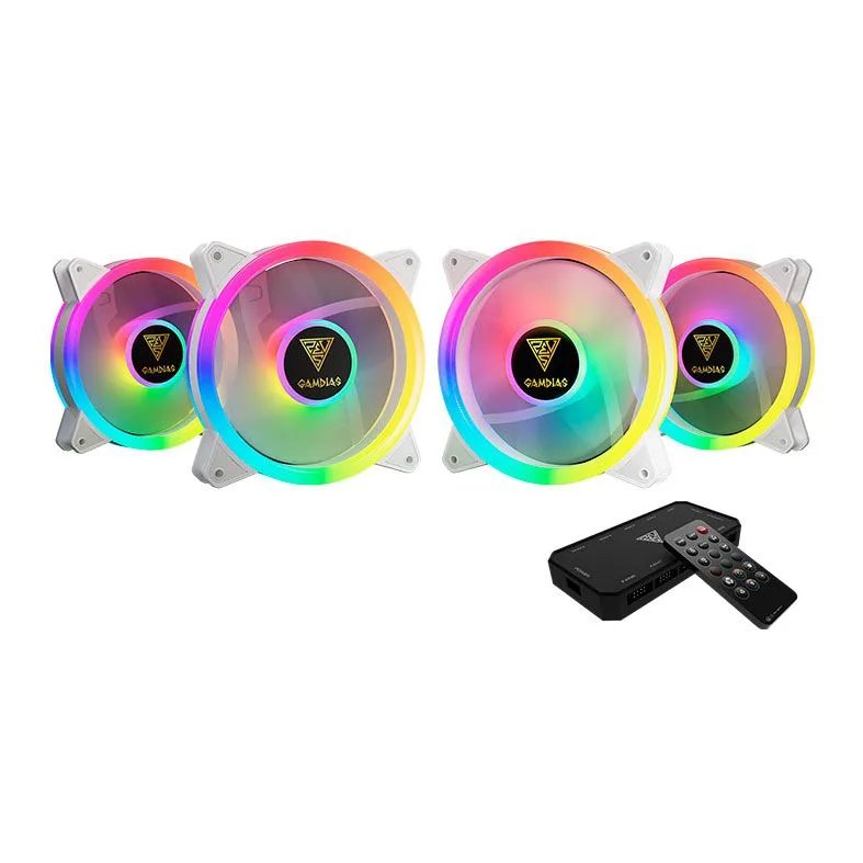 Kit Cooler RGB Gamdias M2-1204R WH 4x120mm Branco