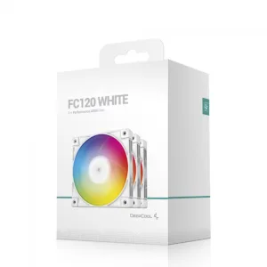 Kit Fan DeepCool FC120 RGB 3x120mm Branco R-FC120-WHAMN3-G-1