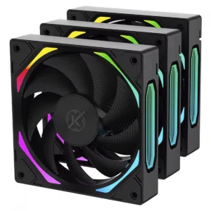 Kit Fan Kalkan Halo ARGB 3x120mm PWM Preto KLK00019