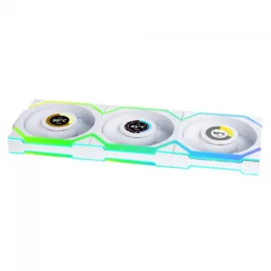 Kit Fan Lian Li UNI FAN SL Wireless LCD Reverse Blade ARGB 3x120mm Branco 12RSLLCD1W3W