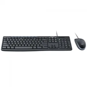 Kit Teclado e Mouse Logitech MK200 Multimídia USB com Fio Preto ABNT2 920-002718