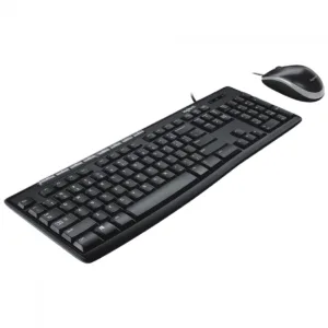 Kit Teclado e Mouse Logitech MK200 Multimídia USB com Fio Preto ABNT2 920-002718