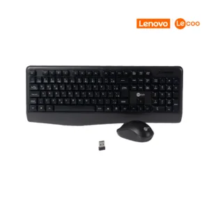 Kit Teclado e Mouse Sem Fio Lecoo KW211 Preto
