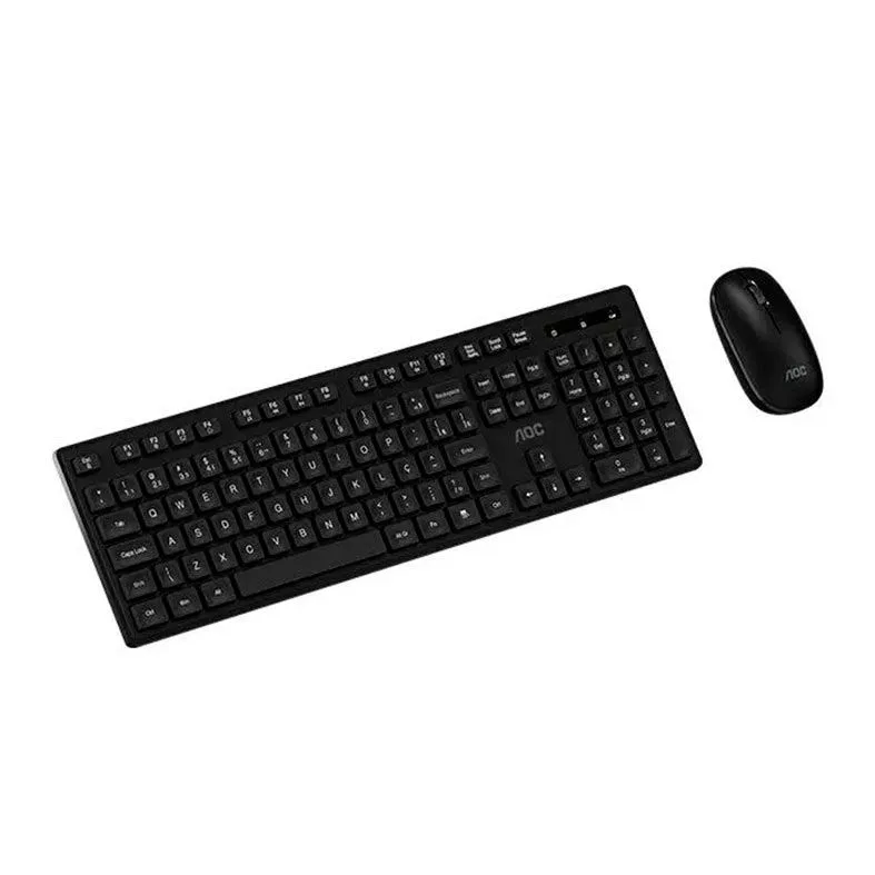 Kit Teclado e Mouse AOC KM300 Wireless ABNT2 Preto KM300-BK