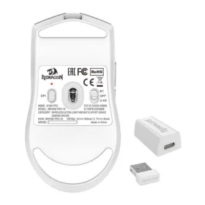 Mouse Redragon Gamer King Pro 26000DPI 5 Botoes Wireless Branco M916W-PRO-1K