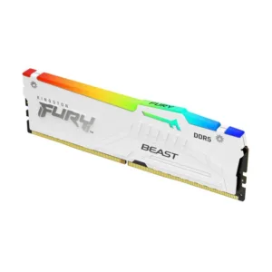 Memória Kingston Fury Beast RGB 16GB DDR5 5600MHz CL40 Branco Intel XMP KF556C40BWA-16