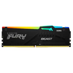 Memória Kingston Fury Beast RGB 16GB 5600MHz DDR5 CL40 para Intel XMP Preto KF556C40BBA-16