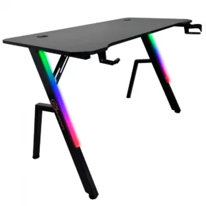 Mesa Gamer Kalkan Illumi RGB Inclinável Com Suporte Para Headset e Copo Preto KLK00030