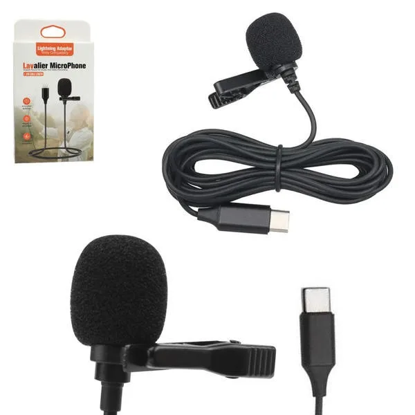 Microfone de Lapela Entrada Type-C MIC0039 OEM