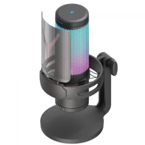 Microfone Redragon Gamer Fenris RGB Condensador Com Shock Mount Preto GM301