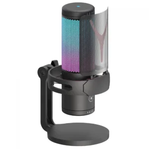 Microfone Redragon Gamer Fenris RGB Condensador Com Shock Mount Preto GM301