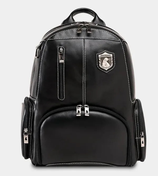 Mochila de couro Nordweg para notebook NW072A.ip italiano preto