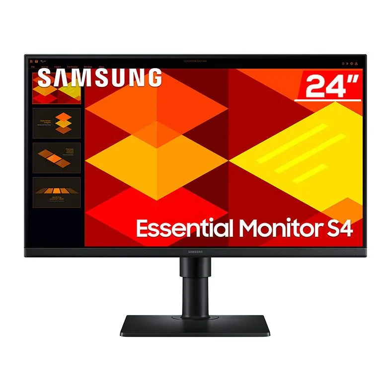 Monitor Gamer Samsung Essential S4 24 IPS FHD 100Hz HDMI/DP Porta USB LS24D400GALMZD (com Ajuste de Altura e Rotação)